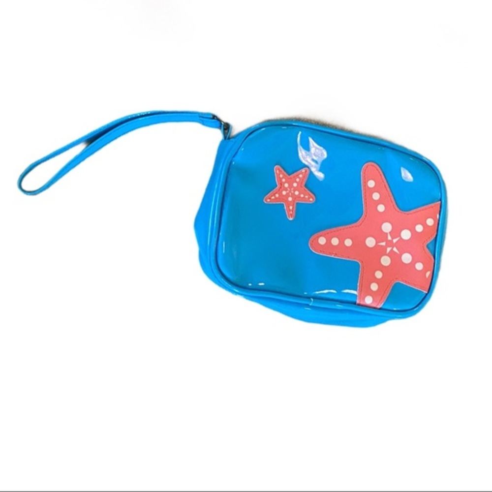 Macbeth Collection Cosmetic Makeup Bag Blue Pink